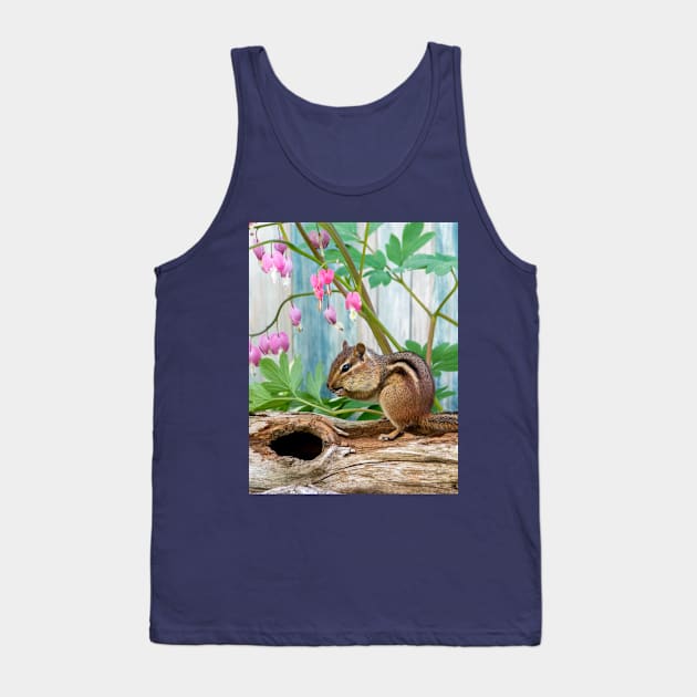 Active chipmunk in a spring time garden Tank Top by iyd39